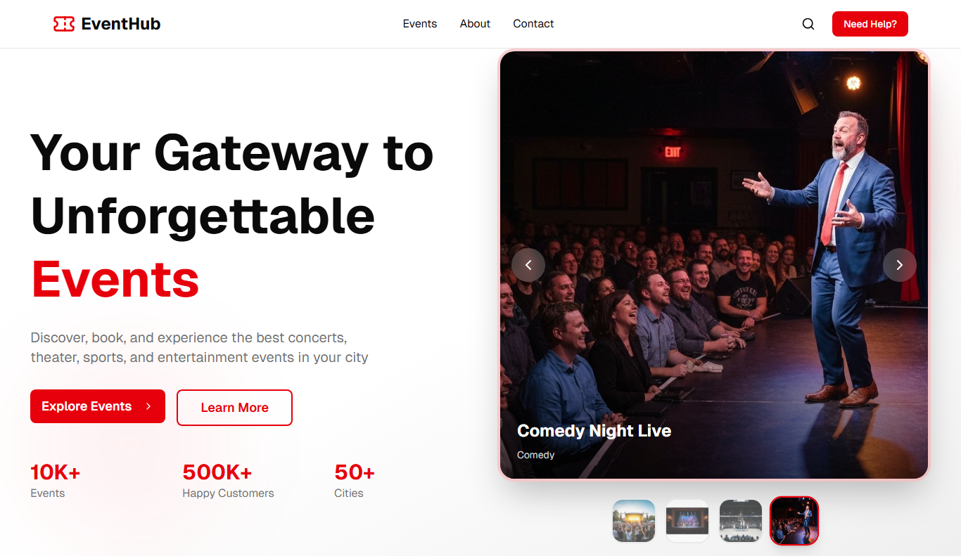 Event Ticketing Platform interface.